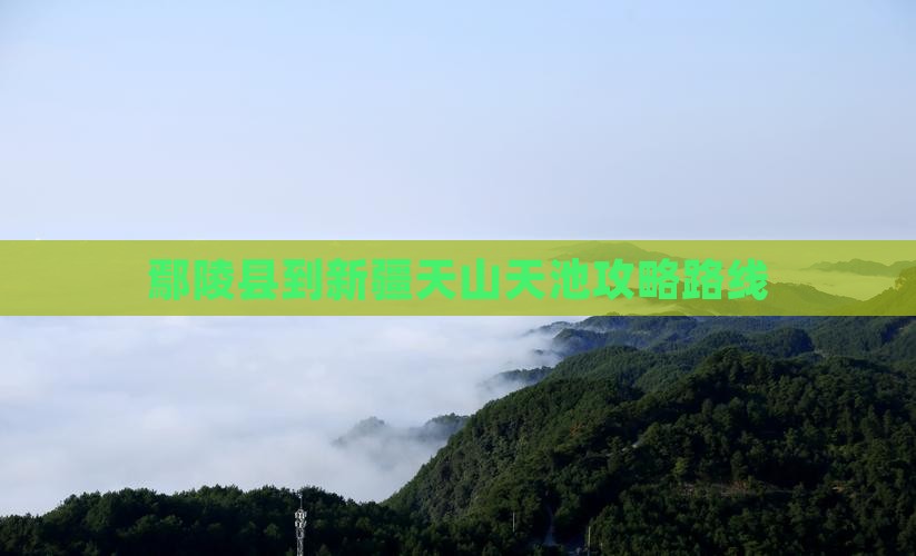 鄢陵县到新疆天山天池攻略