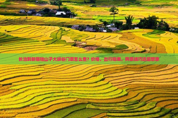 长治到新疆独山子大峡谷门票