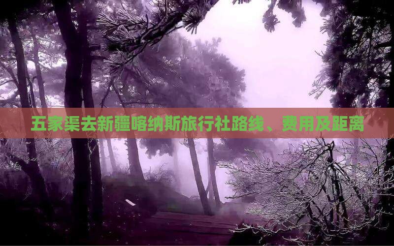 五家渠去新疆喀纳斯旅行社路线、费用及距离