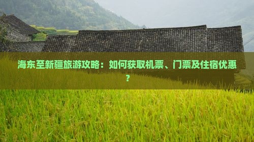 海东至新疆旅游攻略：如何获取机票、门票及住宿优惠？