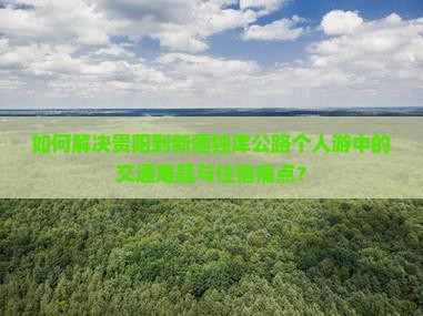 如何解决贵阳到新疆独库公路个人游中的交通难题与住宿痛点？