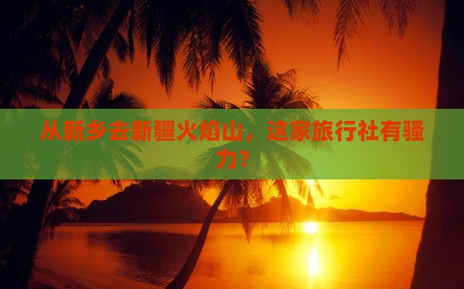 从新乡去新疆火焰山，这家旅行社有骚力？