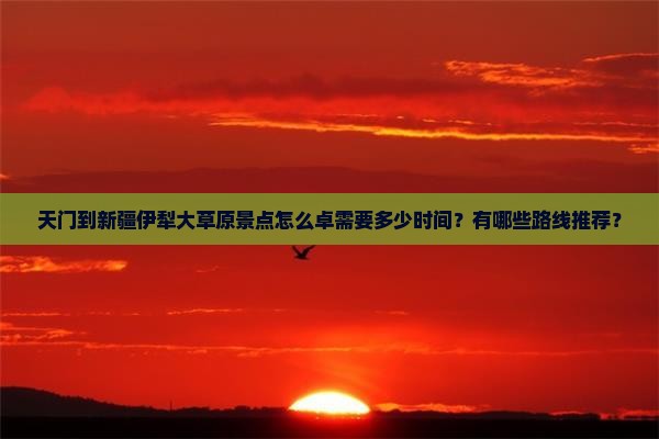 天门到新疆伊犁大草原景点怎么卓需要多少时间？有哪些路线推荐？