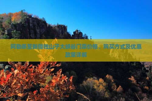 阿勒泰至新疆独山子大峡谷门票价格、购买方式及优惠政策详解