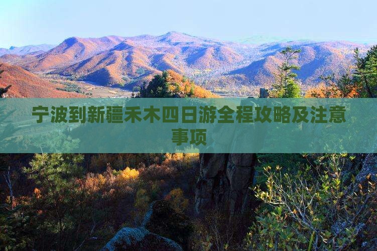 宁波到新疆禾木四日游