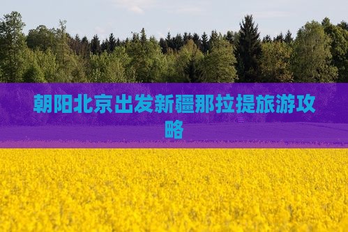 朝阳去新疆那拉提团体旅游