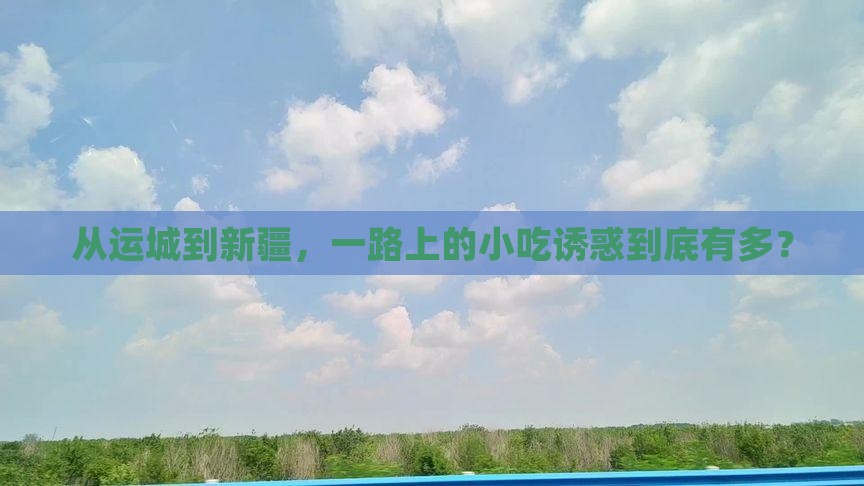 从运城到新疆，一路上的小吃诱惑到底有多？