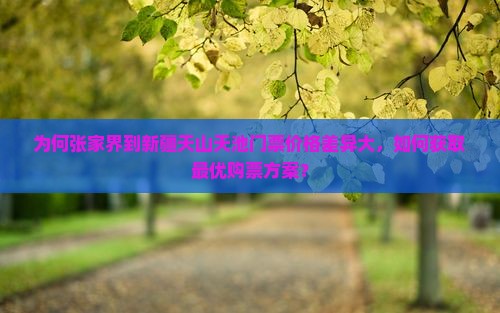 为何张家界到新疆天山天池门票价格差异大，如何获取最优购票方案？