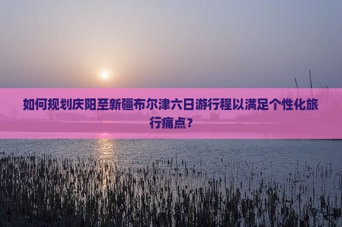 如何规划庆阳至新疆布尔津六日游行程以满足个性化旅行痛点？