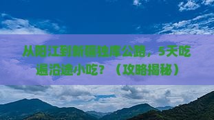 阳江到新疆独库公路旅游小吃