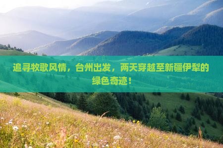 追寻牧歌风情，台州出发，两天穿越至新疆伊犁的绿色奇迹！