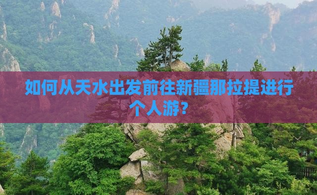 如何从天水出发前往新疆那拉提进行个人游？