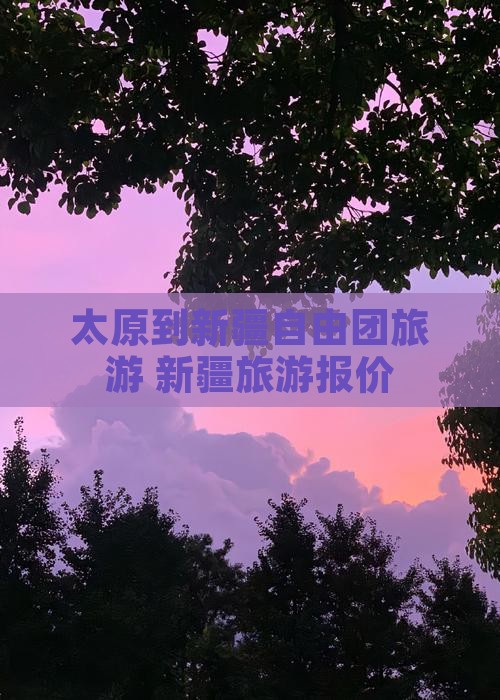 太原到新疆自由团