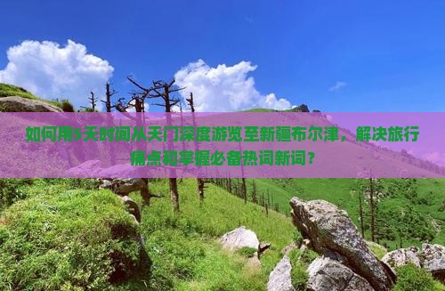 如何用5天时间从天门深度游览至新疆布尔津，解决旅行痛点和掌握必备热词新词？