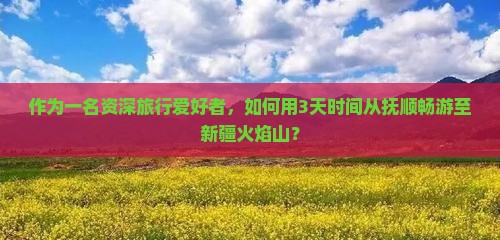 抚顺到新疆火焰山三日游