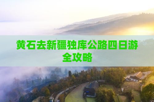 黄石去新疆独库公路四日游