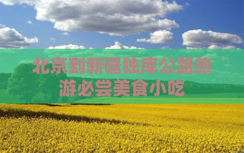 北京到新疆独库公路旅游必尝美食小吃