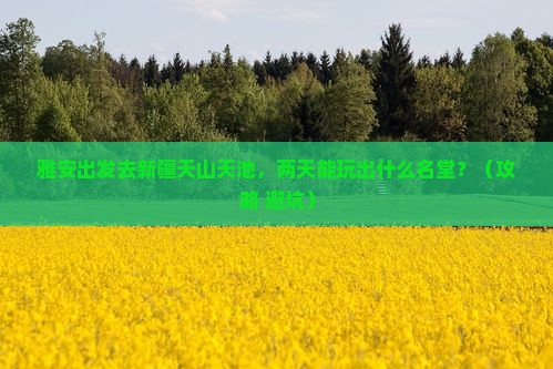 雅安去新疆天山天池二日游