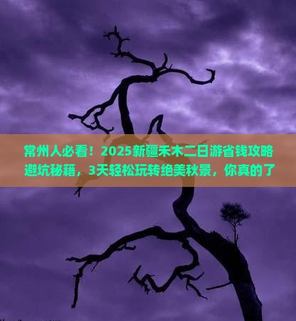常州去新疆禾木二日游
