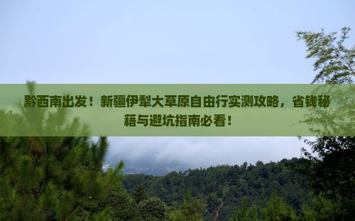 黔西南去新疆伊犁大草原自由行