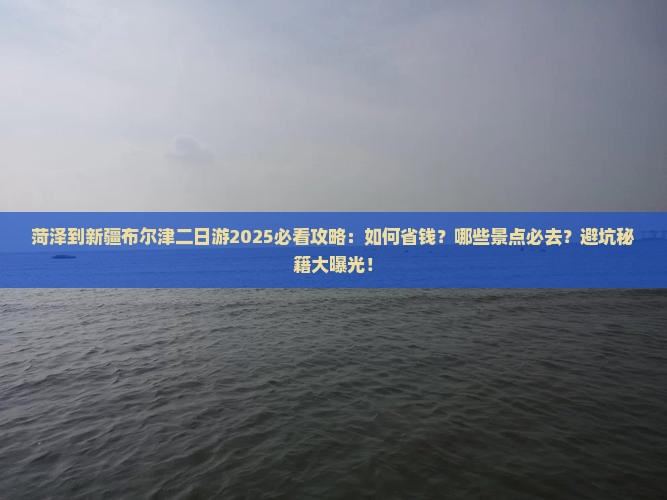 菏泽到新疆布尔津二日游