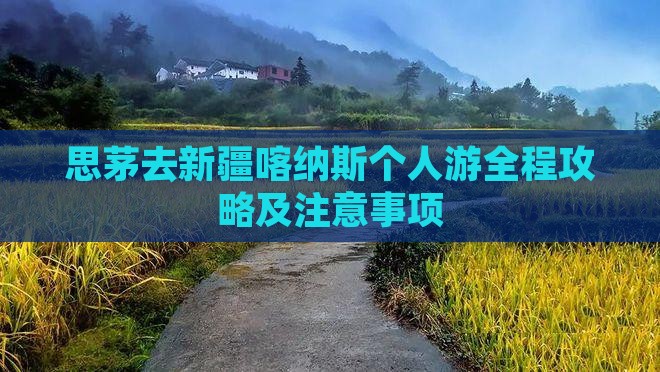 思茅去新疆喀纳斯个人游