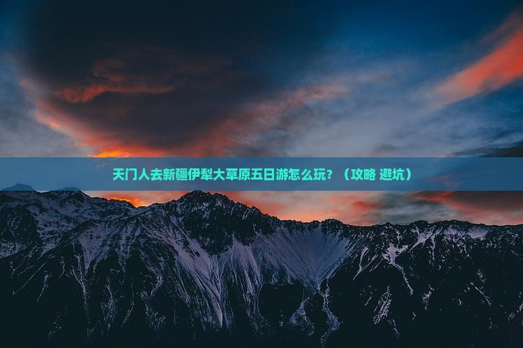 天门去新疆伊犁大草原五日游