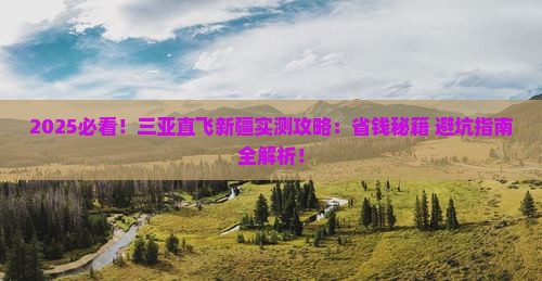 三亚去新疆攻略