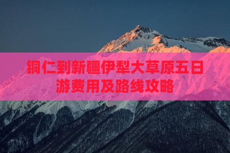 铜仁到新疆伊犁大草原五日游费用及路线攻略