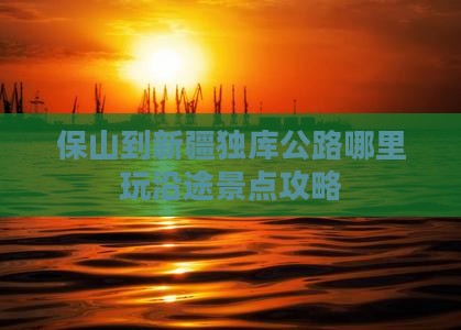 保山到新疆独库公路哪里玩