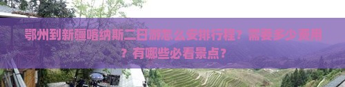 鄂州到新疆喀纳斯二日游