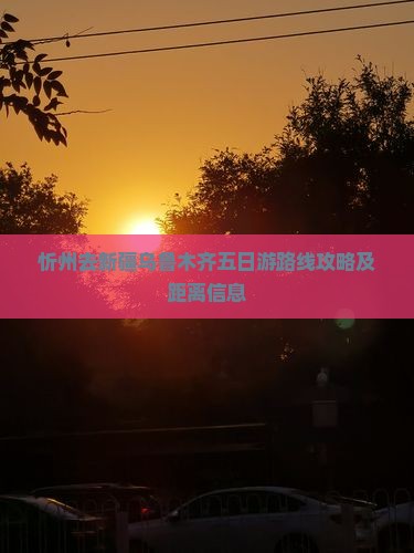 忻州去新疆乌鲁木齐五日游