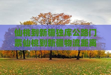 仙桃到新疆独库公路门票