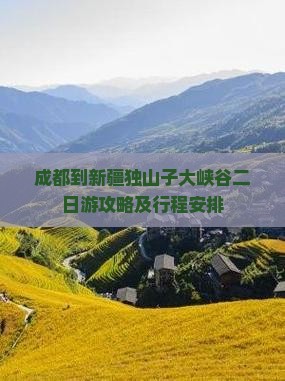 成都到新疆独山子大峡谷二日游