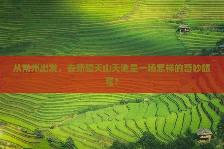 常州到新疆天山天池必去地