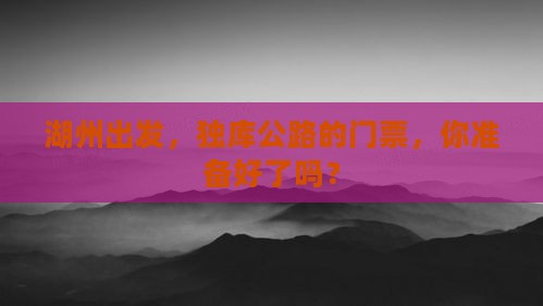 湖州去新疆独库公路门票