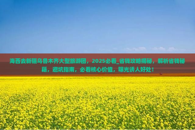 海西去新疆乌鲁木齐大型旅游团