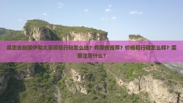 吴忠去新疆伊犁大草原旅行社