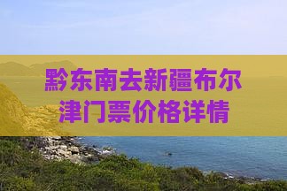 黔东南去新疆布尔津门票价格详情