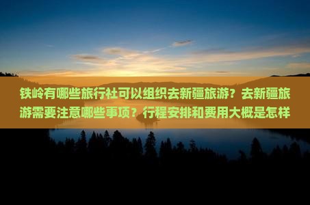 铁岭去新疆旅行社