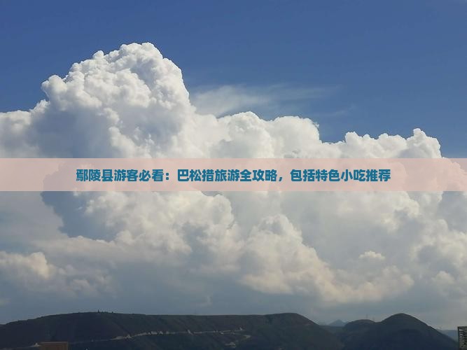 鄢陵县游客必看：巴松措旅游全攻略，包括特色小吃推荐