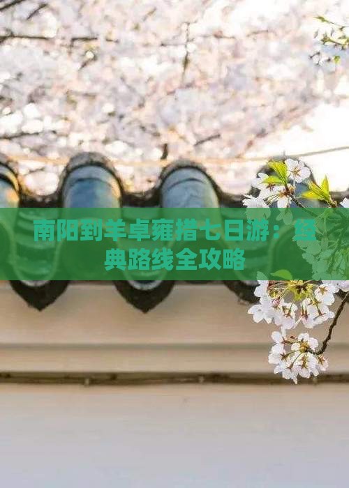 南阳到羊卓雍措七日游：经典路线全攻略