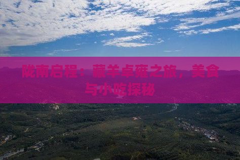陇南启程：藏羊卓雍之旅，美食与小吃探秘