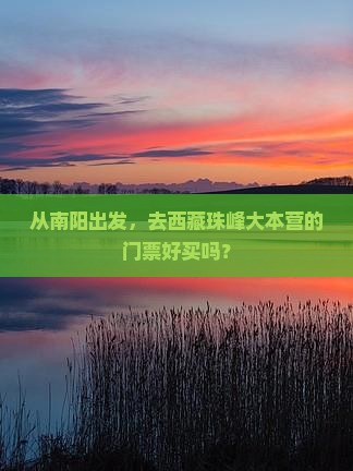 南阳到西藏珠峰大本营门票