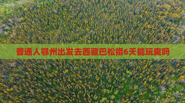 鄂州到西藏巴松措六日游