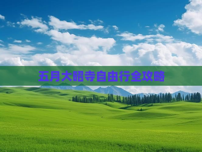 五月大昭寺自由行全攻略