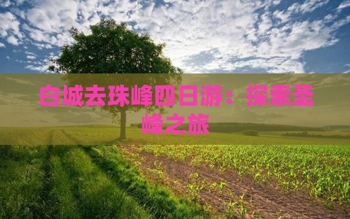 白城去珠峰四日游：探索圣峰之旅
