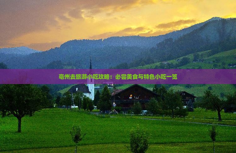 亳州去旅游小吃攻略：必尝美食与特色小吃一览