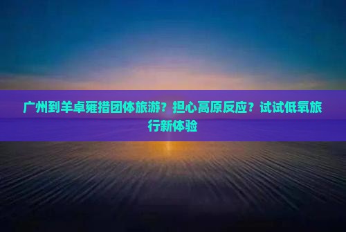 广州到羊卓雍措团体旅游？担心高原反应？试试低氧旅行新体验