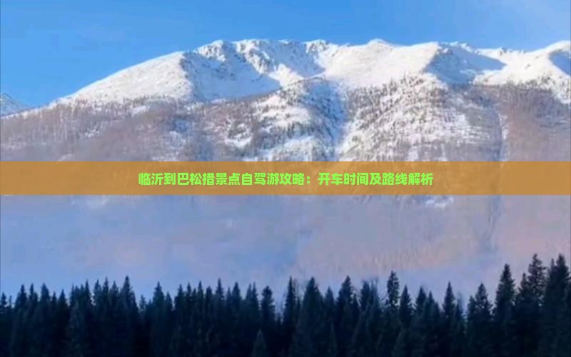 临沂到巴松措景点自驾游攻略：开车时间及路线解析